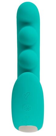 Зеленый вибратор SYLORA Unique Beads Vibrator - 17 см.